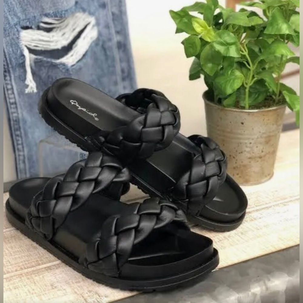 Braided Woven Strap Sandals